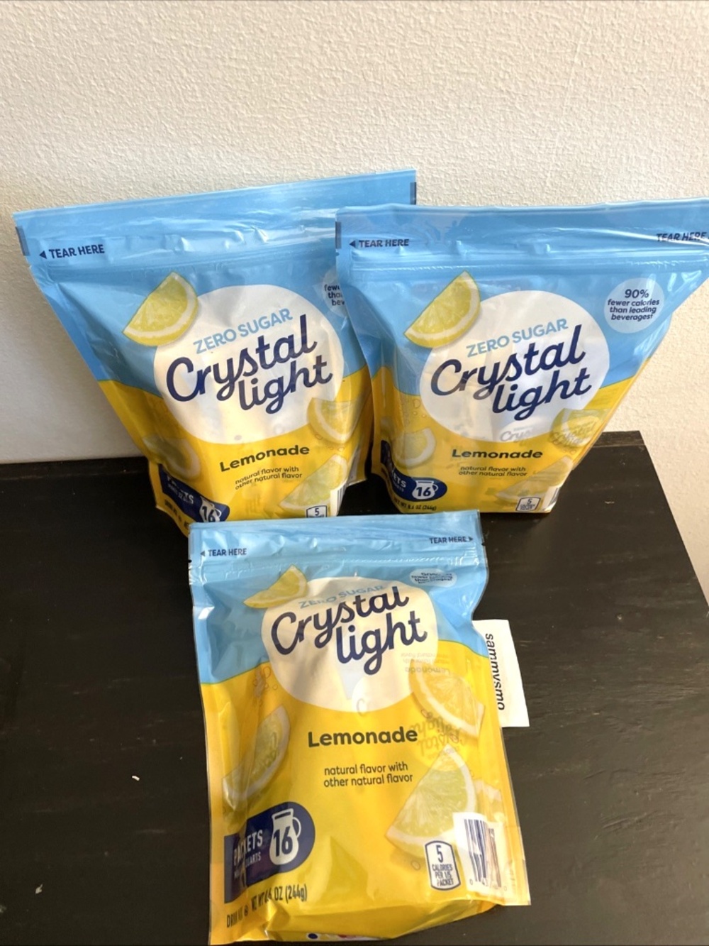 Crystal Light Lemonade Mix, 16 Packets, Makes 32 Quarts, x3 bags
